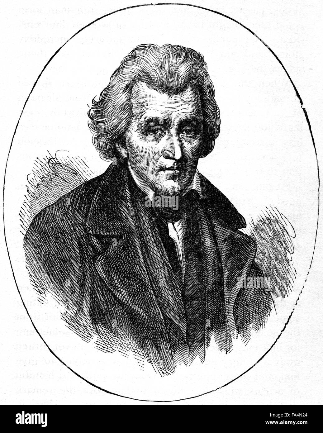 Andrew Jackson (1767-1845), “Old Hickory”,  Seventh President of the United States, Book Illustration from “Indian Horrors or Massacres of the Red Men”, by Henry Davenport Northrop, 1891 Stock Photo