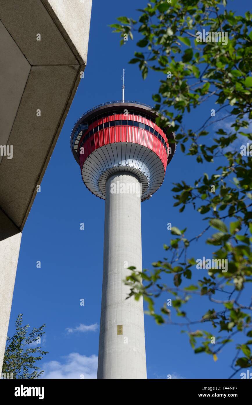 Calgary tower or Husky tower in Alberta, Canada Stock Photo