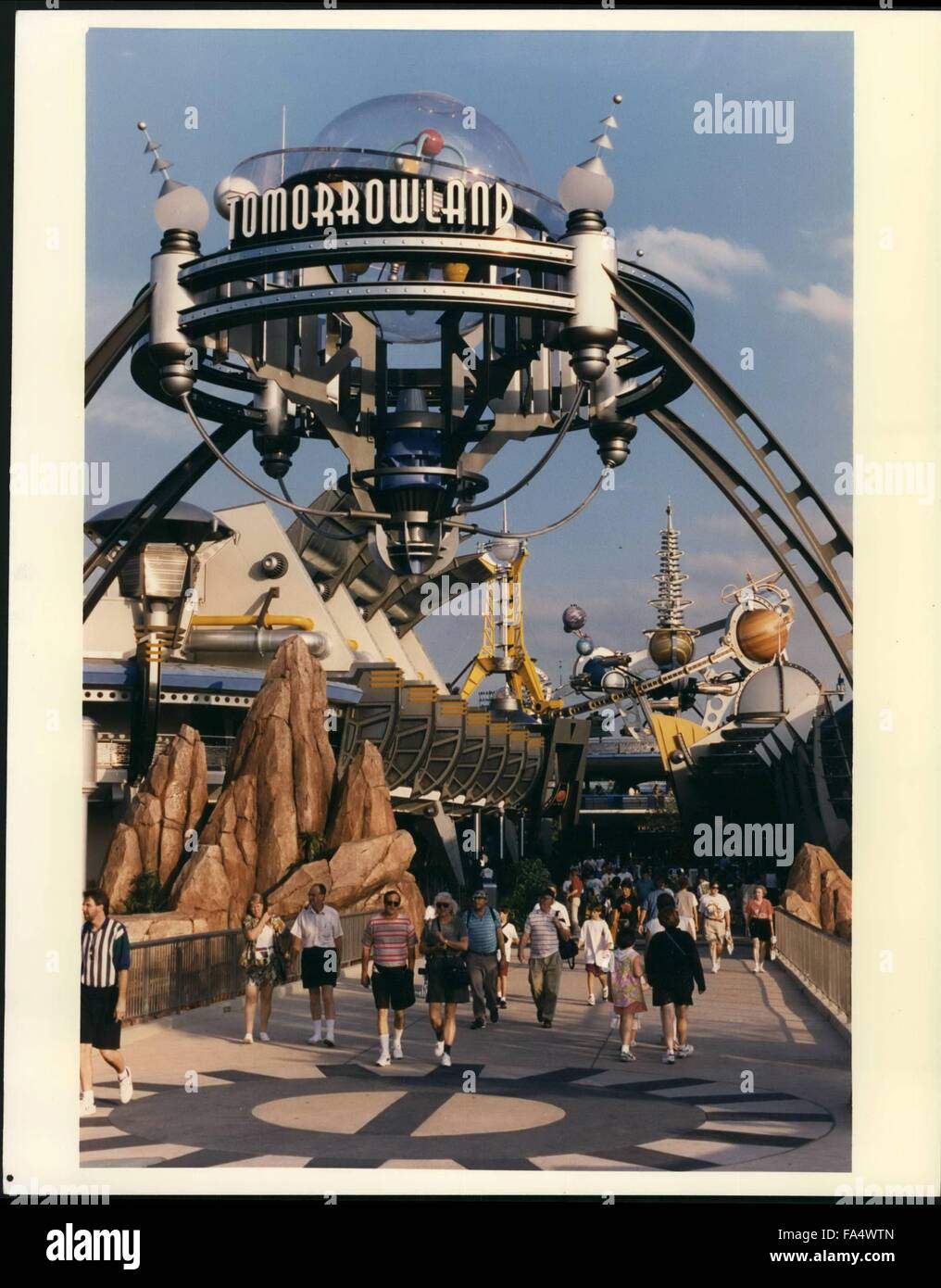 1993 - Tomorrowland to become fantasy future city: The future that never was is just around the corner in the Magic Kingdom at the Walt Disney World Resort. A brand new Tommorowland welcomes visitors with a future town friendly neighborhood atmosphere. Like the other lands in the Magic Kingdom. New attractions and shows provide entertainment to park guests. © Keystone Pictures USA/ZUMAPRESS.com/Alamy Live News Stock Photo