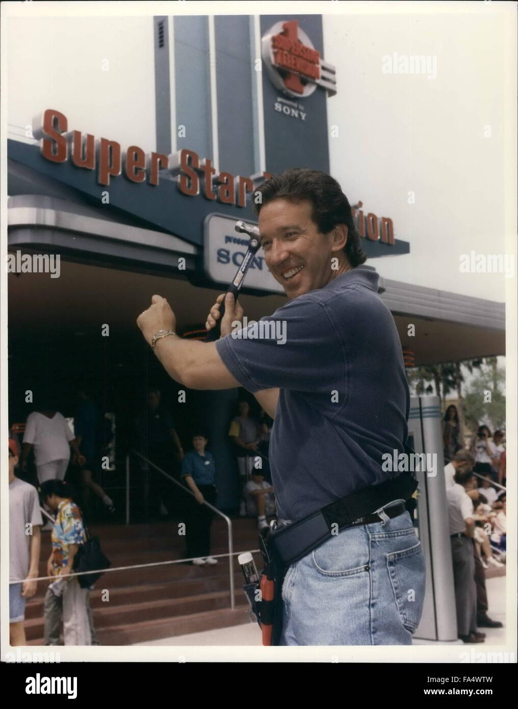 1993 - ''Tool Time'' at Superstar Television: Tim Allen star of the top rated ABC - TV series ''Home Improvement'' has added a renovation of his own to Superstar Television at the Disney MGM Studios Theme Park a new segment of the show! The specially taped entertainment piece from the Walt Disney Company produced TV program involves a contest between Allen and a member of the studio audience. and is now part of the attractions presentation. © Keystone Pictures USA/ZUMAPRESS.com/Alamy Live News Stock Photo