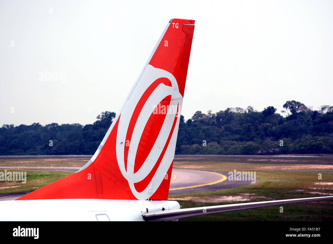 tail plane of Gol airlines company in Brasilia international airport Brazil Stock Photo