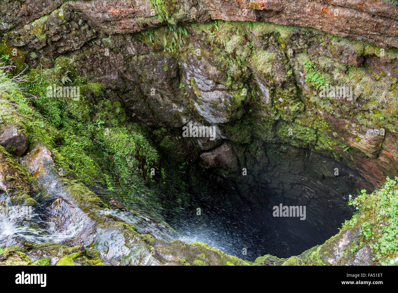 Gaping Gill cave entrance, Ingleborough, Yorkshire Dales, England, UK Stock Photo