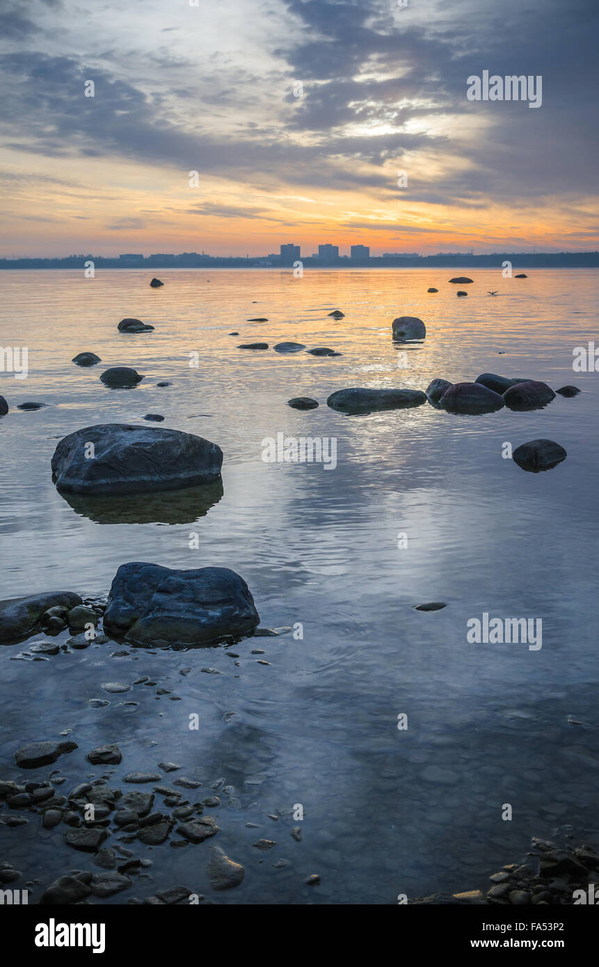 Beautiful sunrise on the sea Stock Photo - Alamy