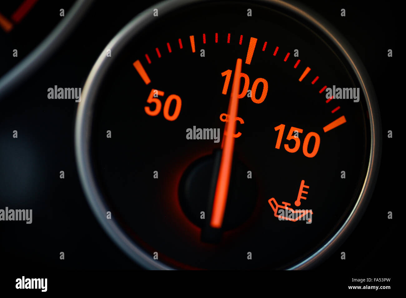 Coolant temperature gauge on a car's dashboard Stock Photo Alamy