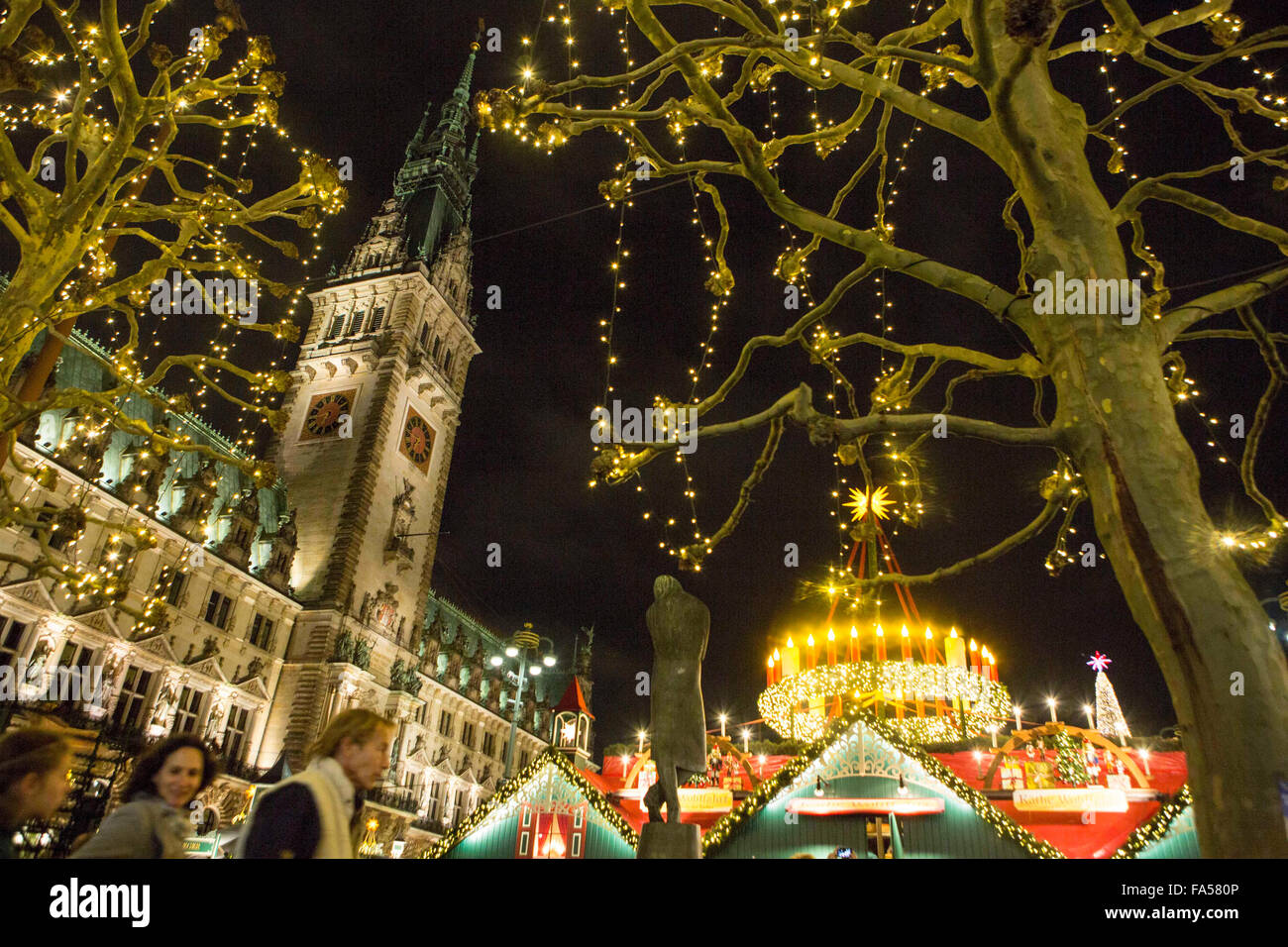 Christmas market in Hamburg , Germany Stock Photo