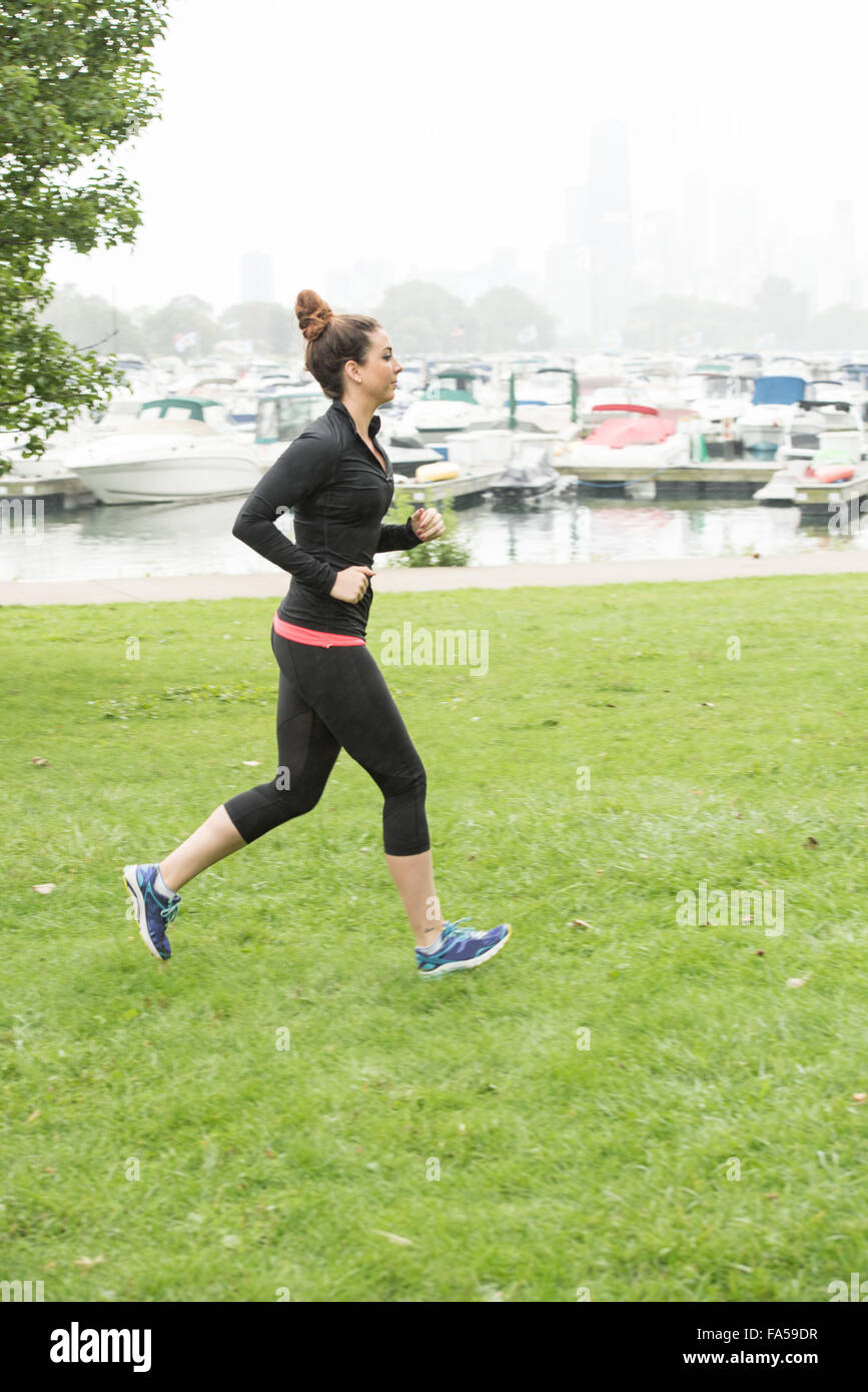 beautiful girl jogging Stock Photo Alamy