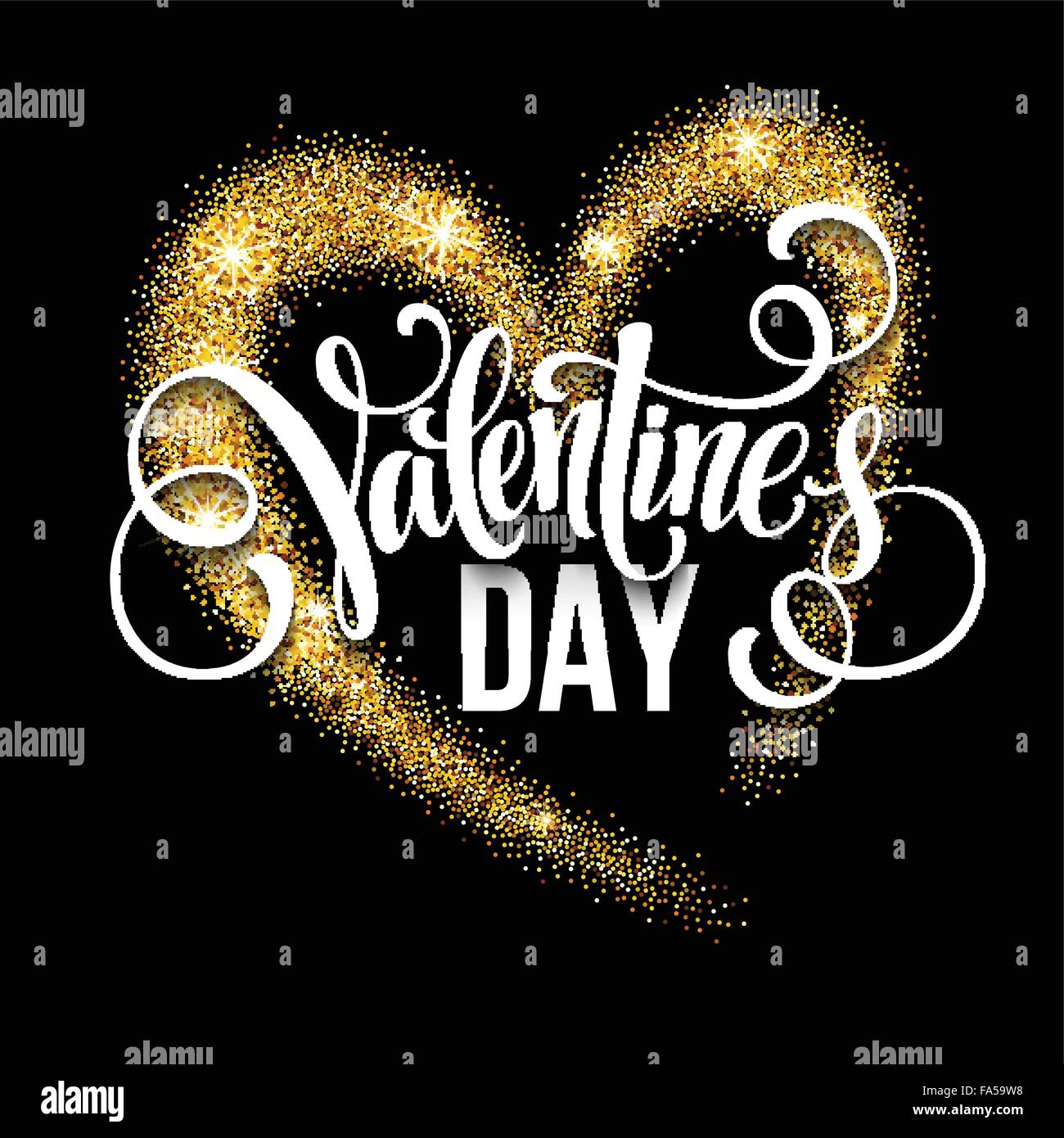 Sparkle glitter Valentines Day heart. Vector illustration Stock Vector ...