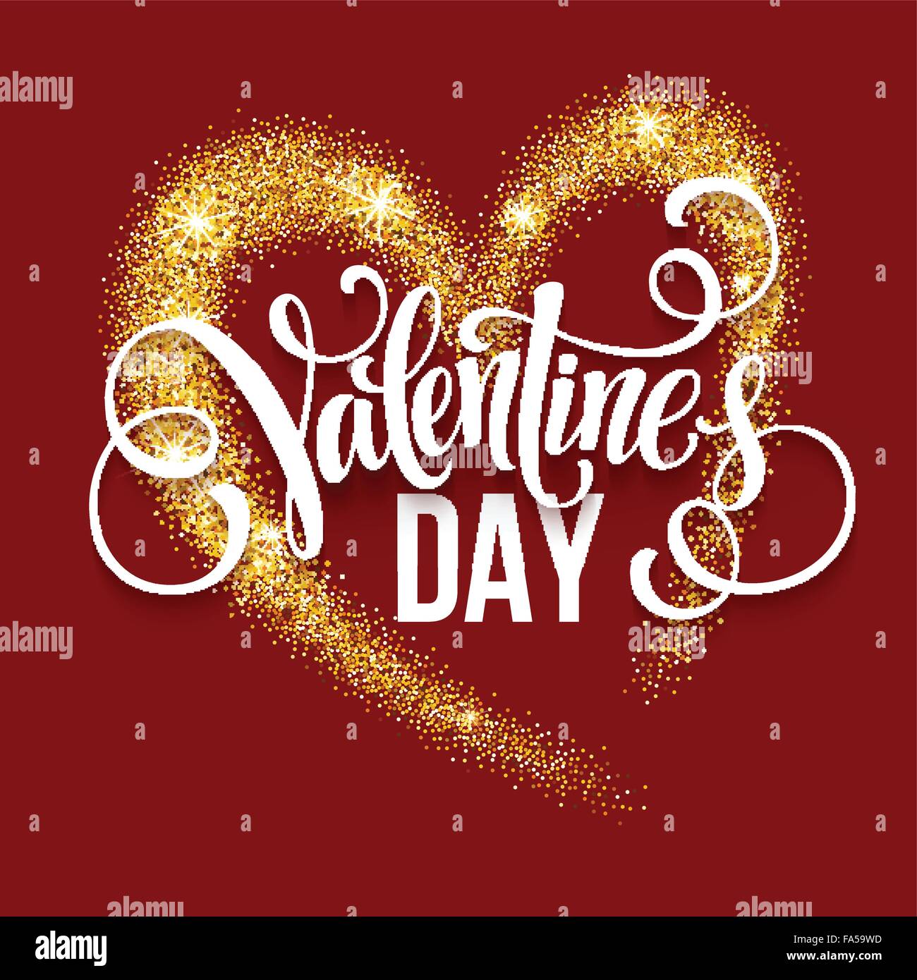 Sparkle glitter Valentines Day heart. Vector illustration Stock Vector ...
