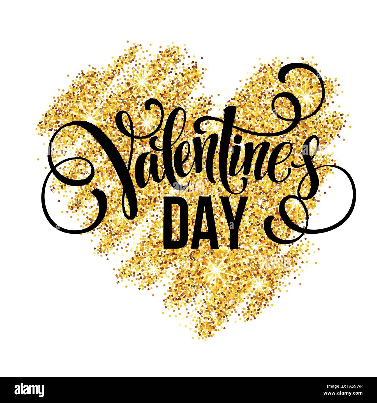 Sparkle glitter Valentines Day heart. Vector illustration Stock Vector ...