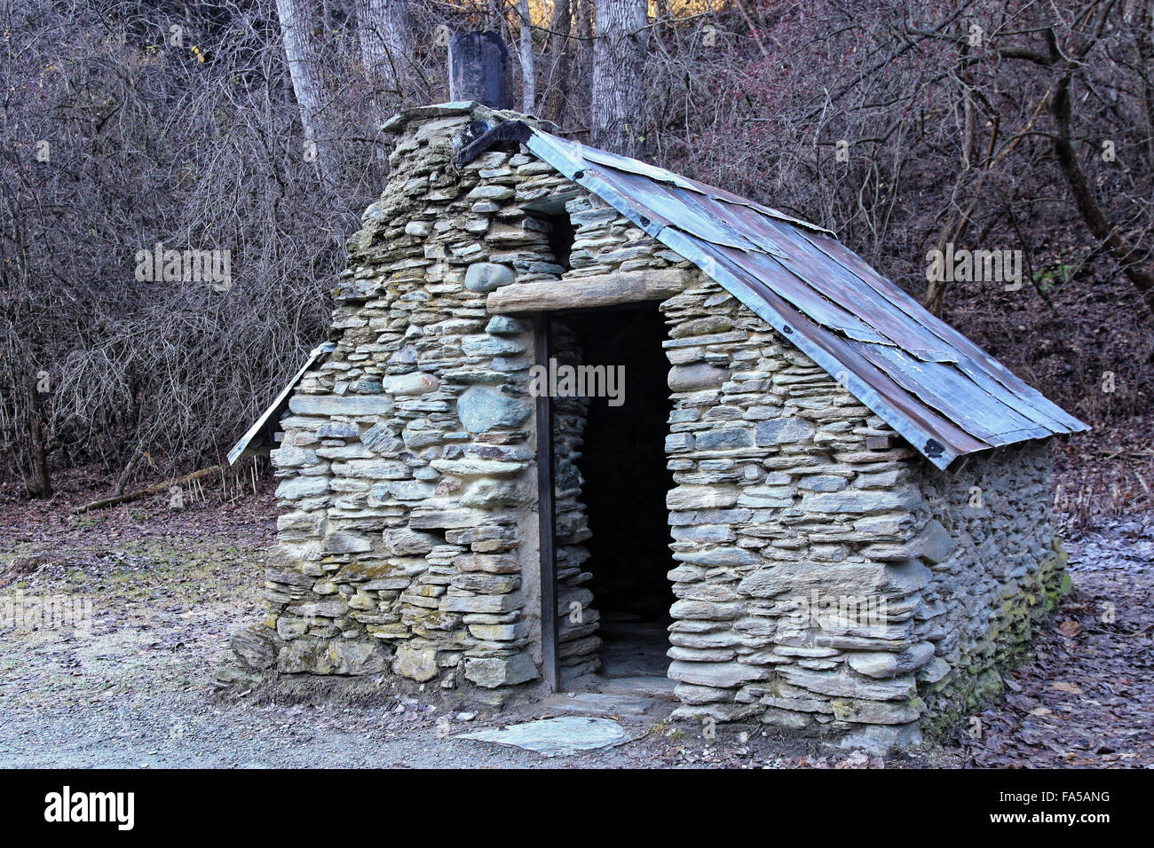 Arrowtown a historic former gold mining town in the Otago region of the South Island of New Zealand Stock Photo