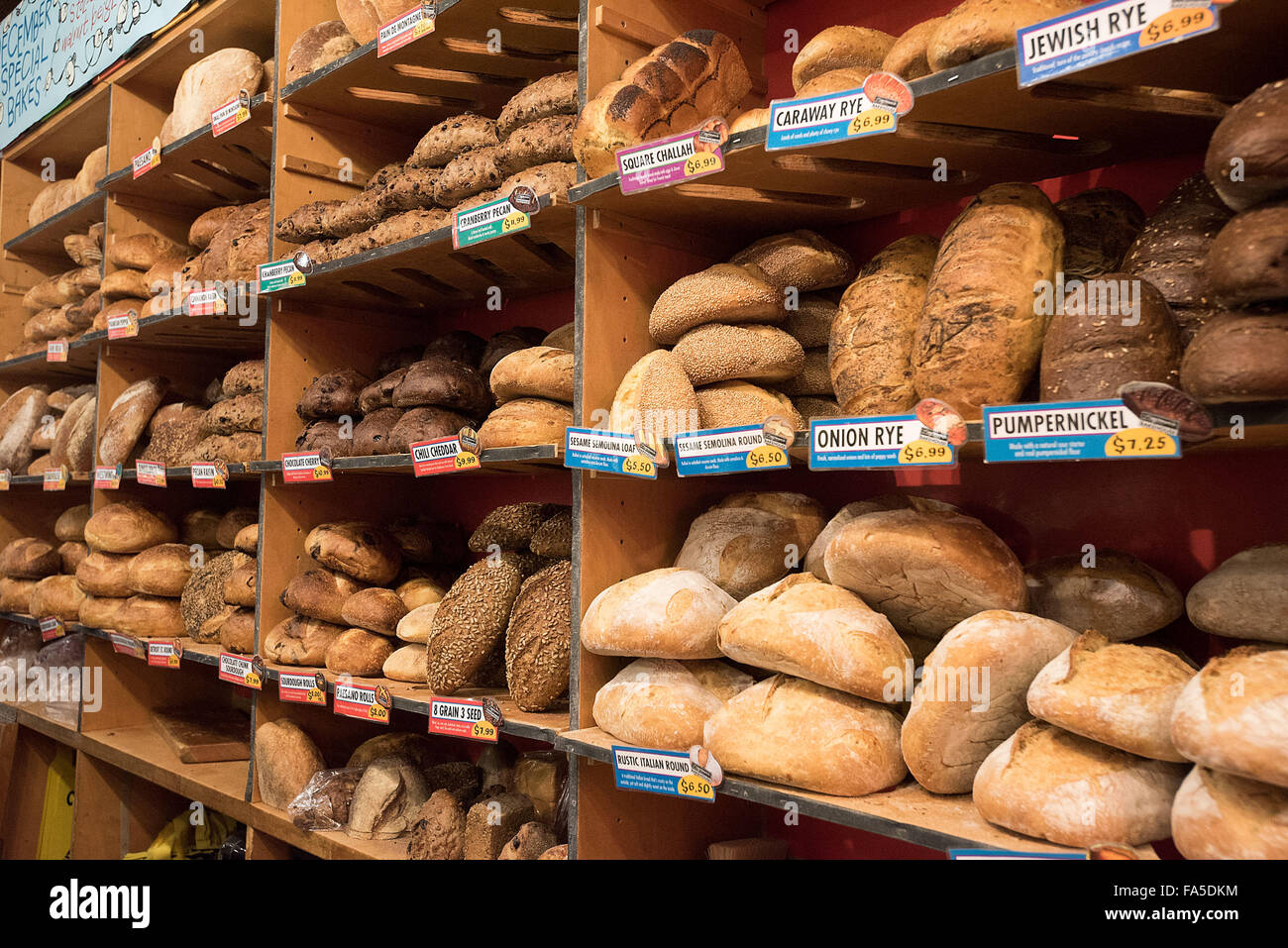Ann Arbor, MI, USA. 21st Dec, 2015. Selection of Zingerman's bread on