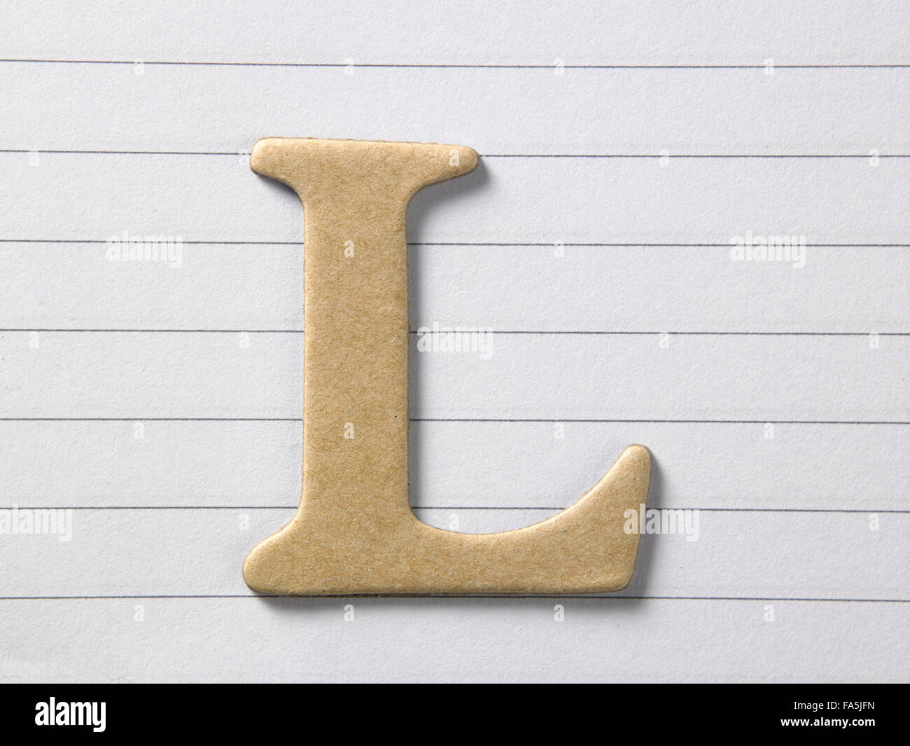 close up of alphabet l on single line book Stock Photo