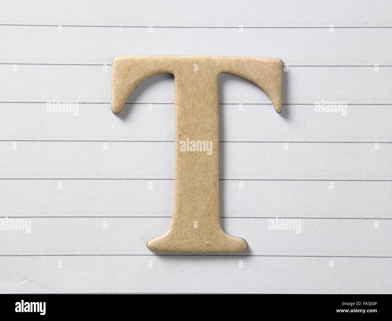 close up of alphabet t on single line book Stock Photo