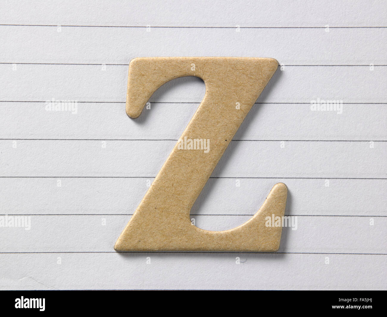 close up of alphabet z on single line book Stock Photo