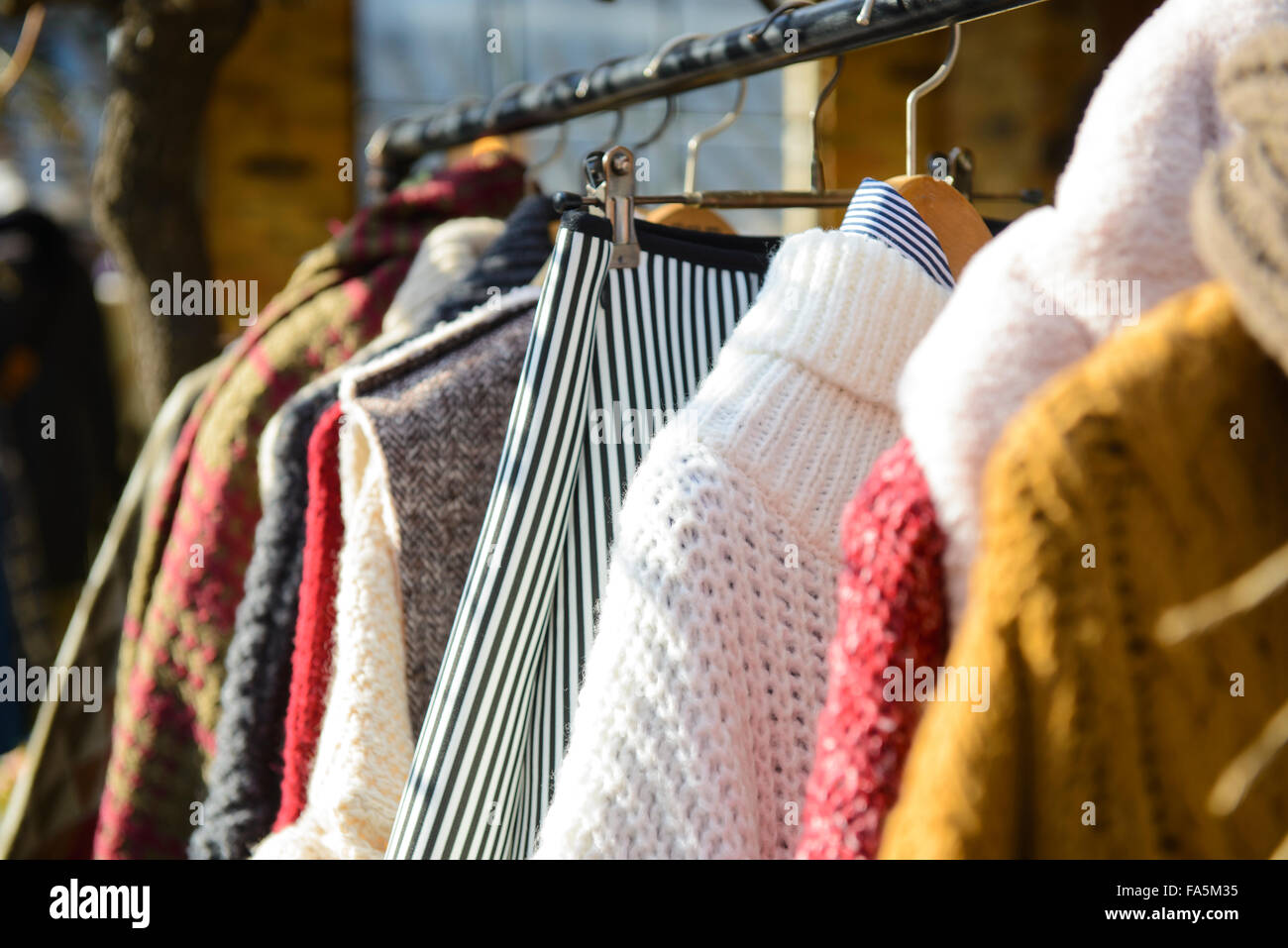 Winter shirts hanger on the clothesline Stock Photo Alamy