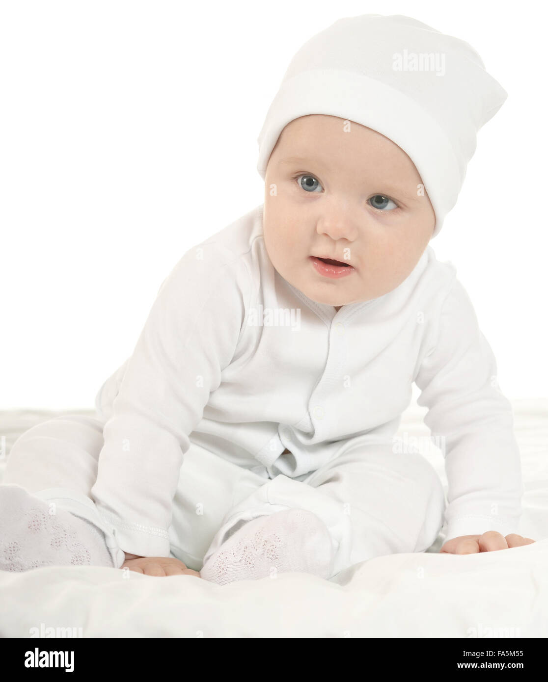 Adorable baby on white background Stock Photo - Alamy
