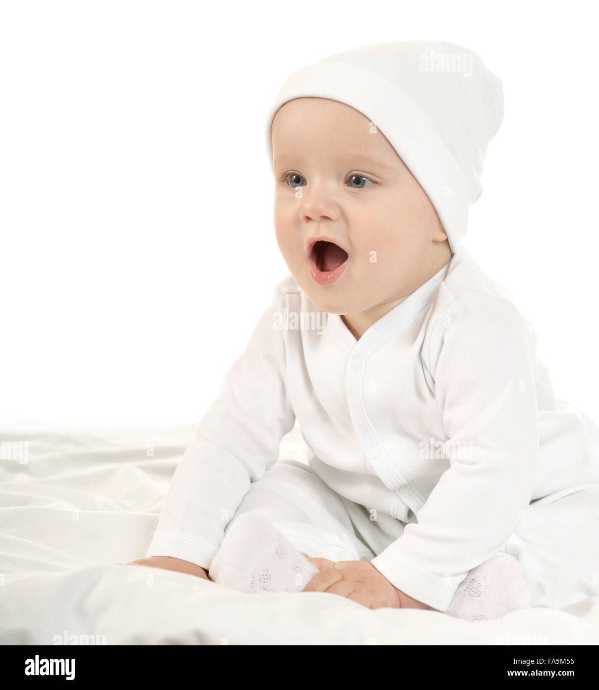 Adorable baby on white background Stock Photo - Alamy