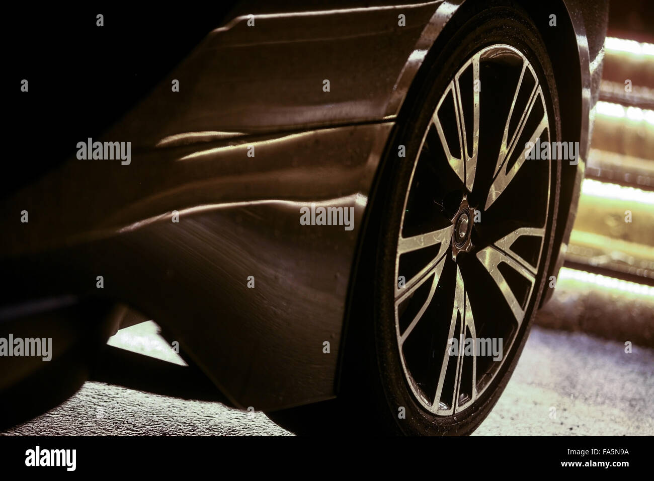 Color image of a car's rim, taken at night Stock Photo - Alamy