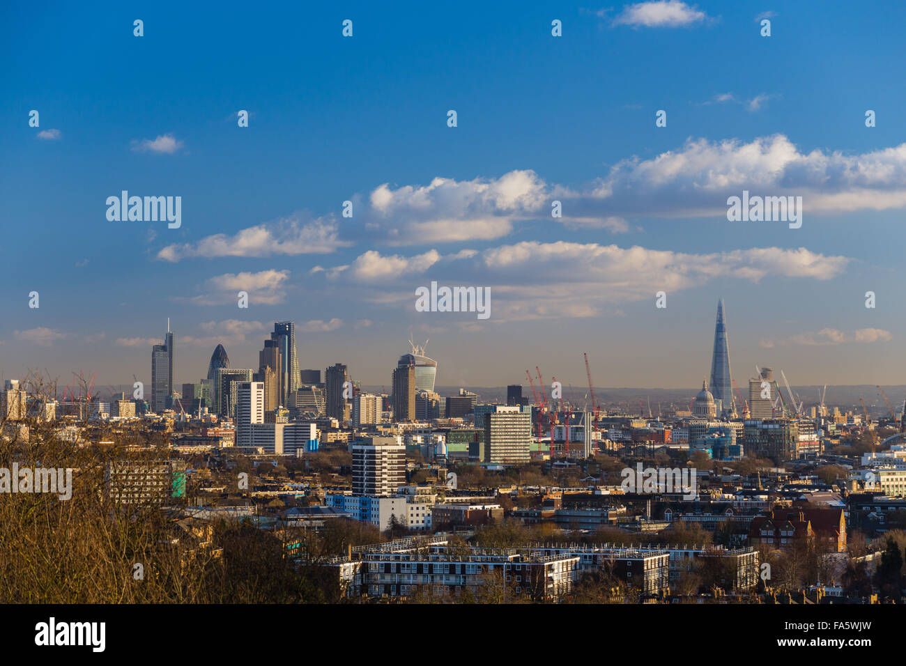 London Skyline from Parliament Hill, Hampstead Heath, London, England, United Kingdom Stock Photo