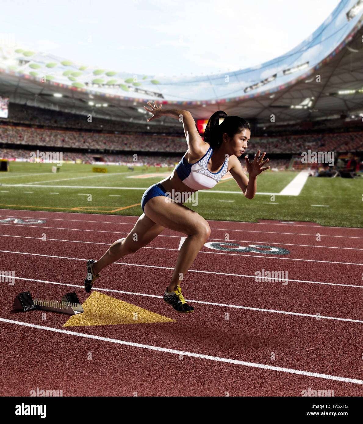 Track and field athletes in the field Stock Photo Alamy