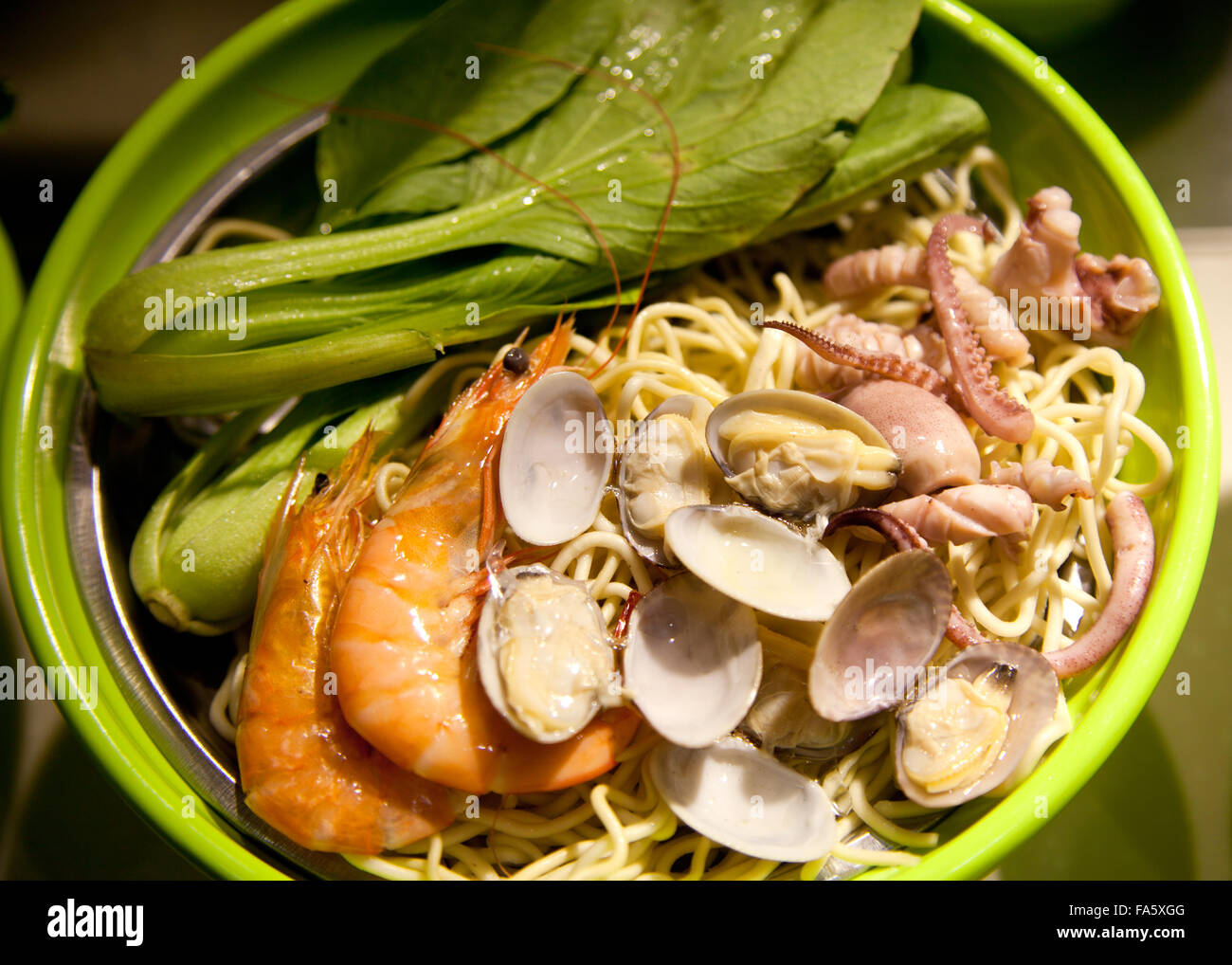Ningbo, Zhejiang Province, the characteristics of snacks seafood noodles Stock Photo
