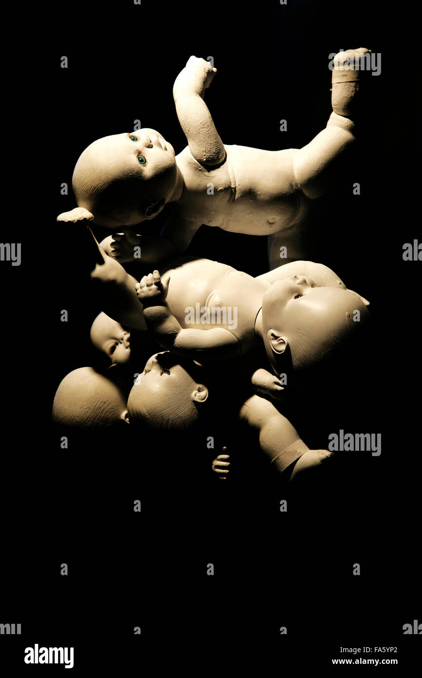 Recycled baby doll sculpture Stock Photo