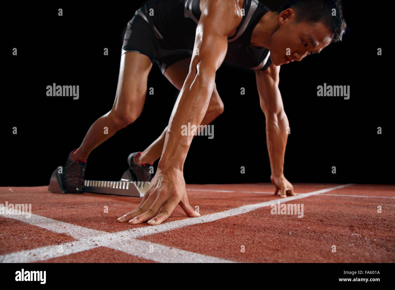 Track and field athletes in training Stock Photo Alamy