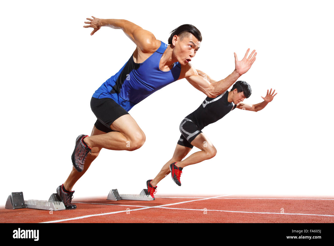 Track and field athletes in training Stock Photo Alamy
