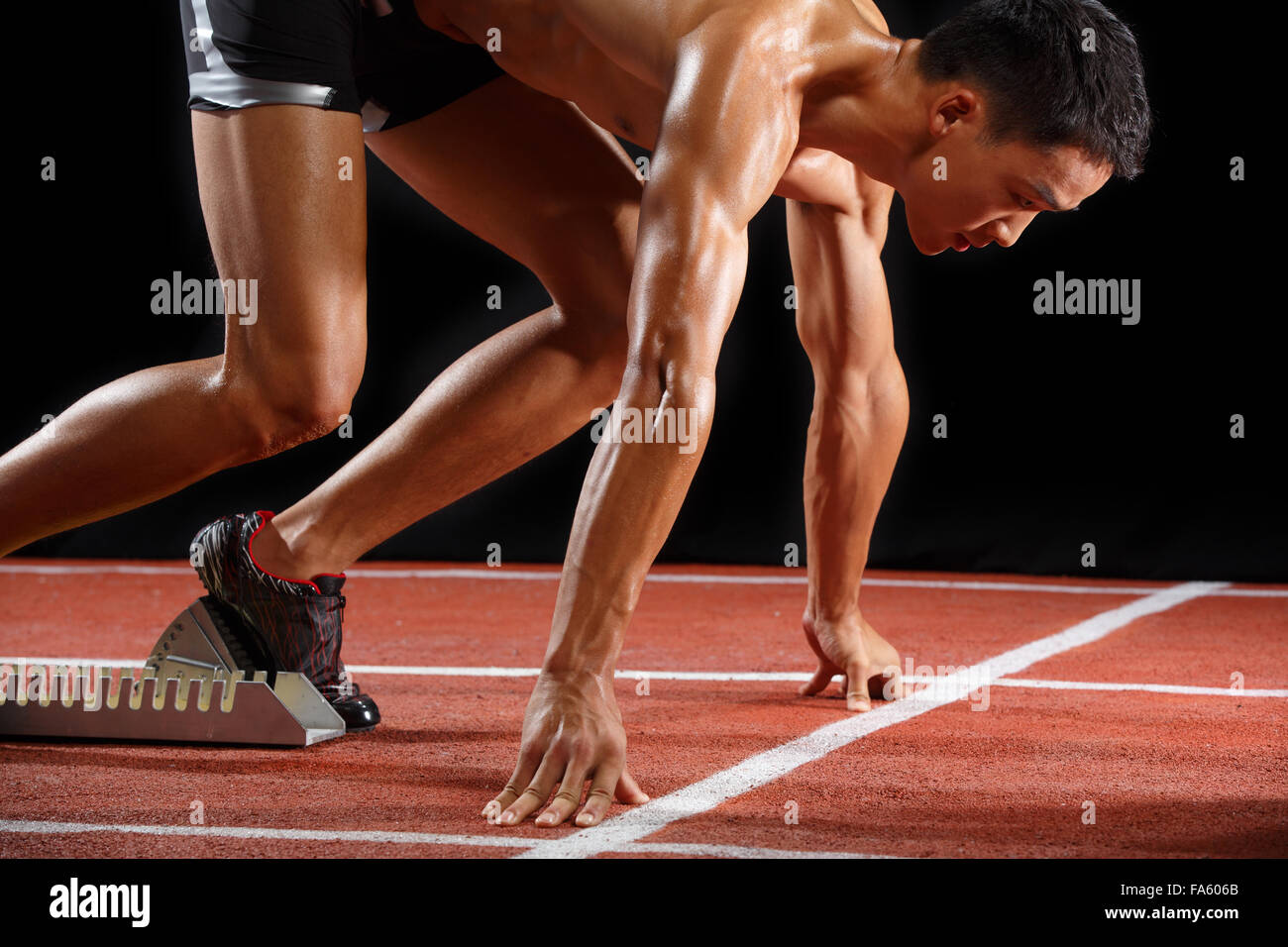 Track and field athletes in training Stock Photo Alamy