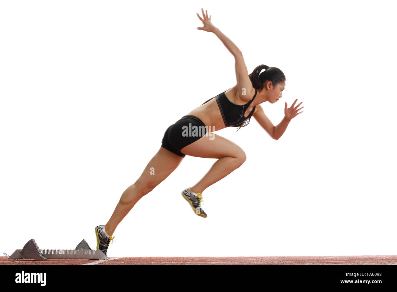 Track and field athletes running Stock Photo Alamy