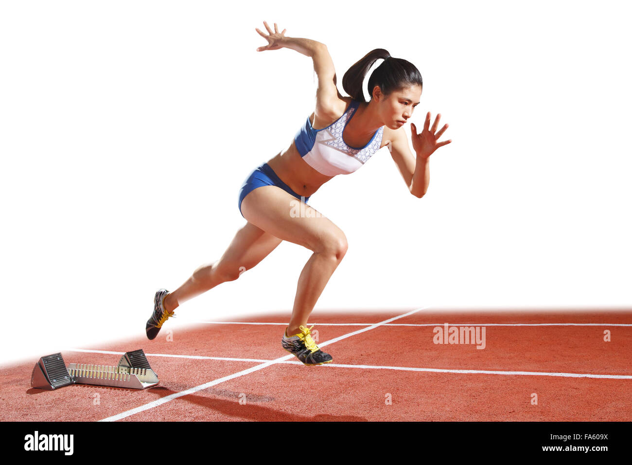 Track and field athletes running Stock Photo Alamy