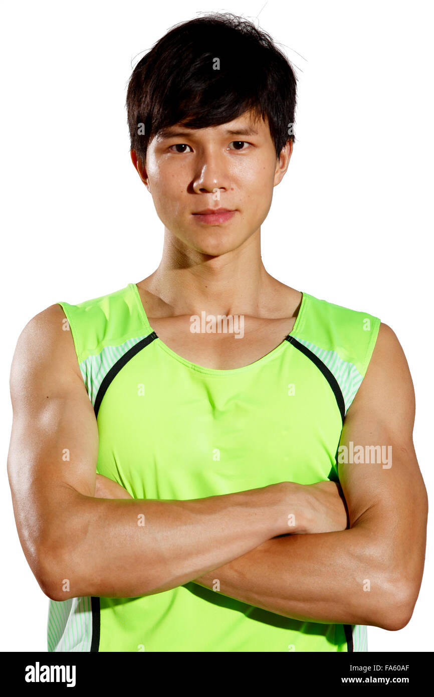 Portrait of a track and field athlete Stock Photo Alamy