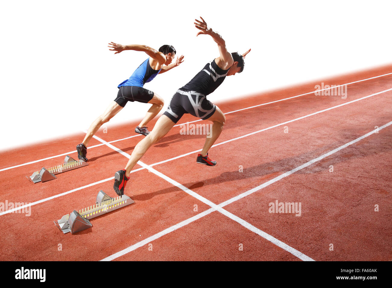 Track and field athletes running Stock Photo Alamy
