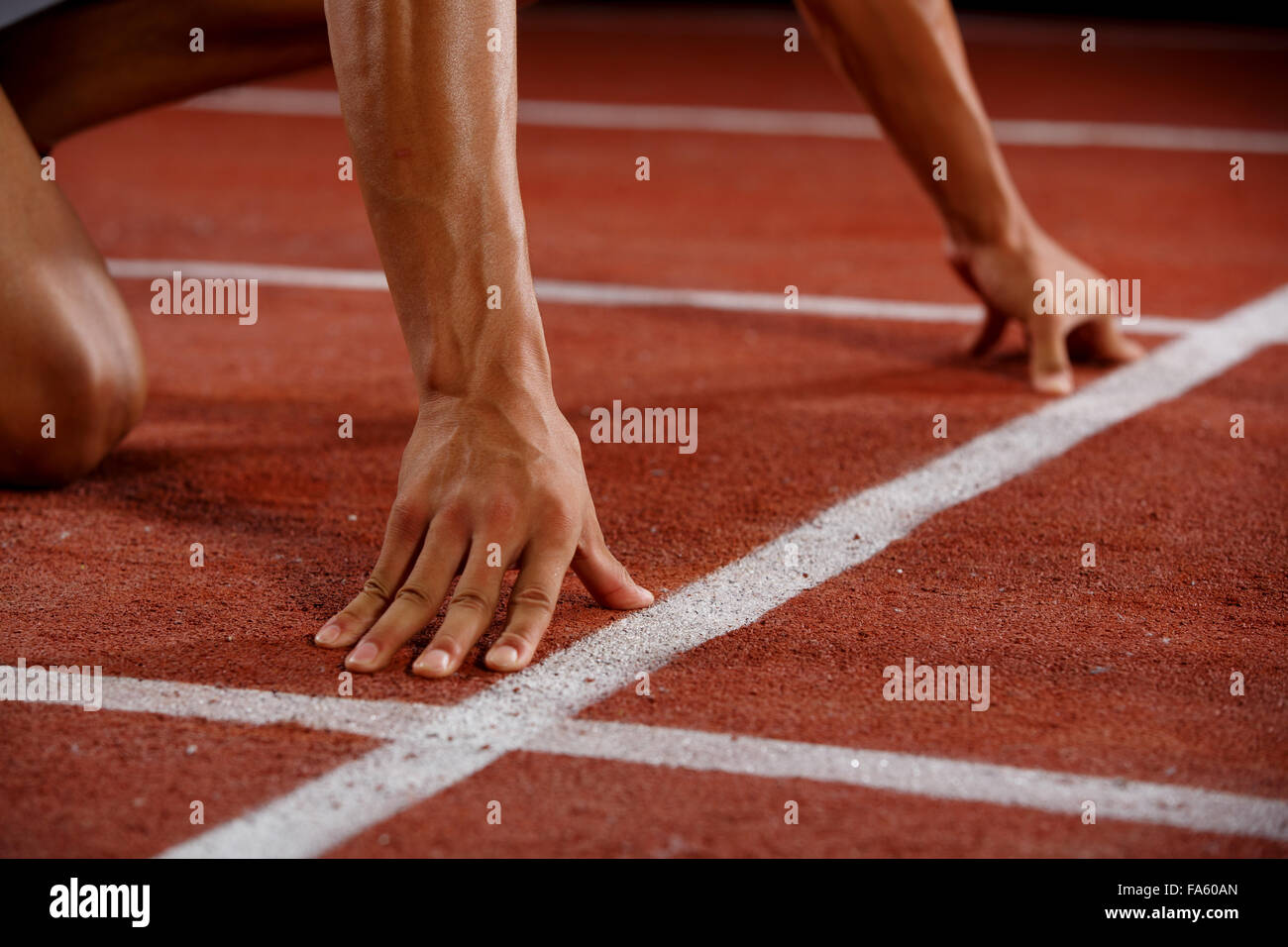 Track and field athletes in training Stock Photo Alamy