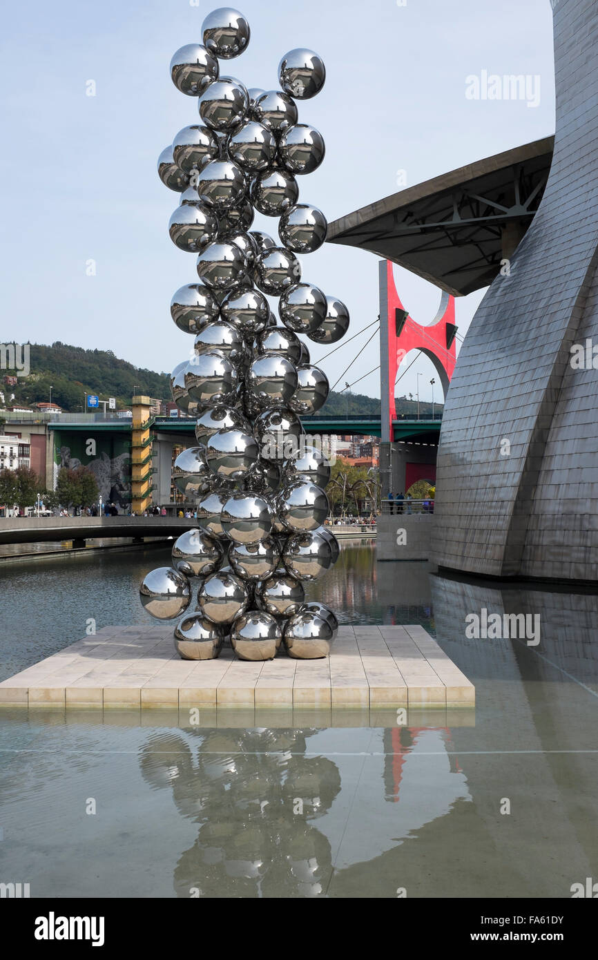Modern Sculpture outside Guggenheim Museum Bilbao Spain Stock Photo