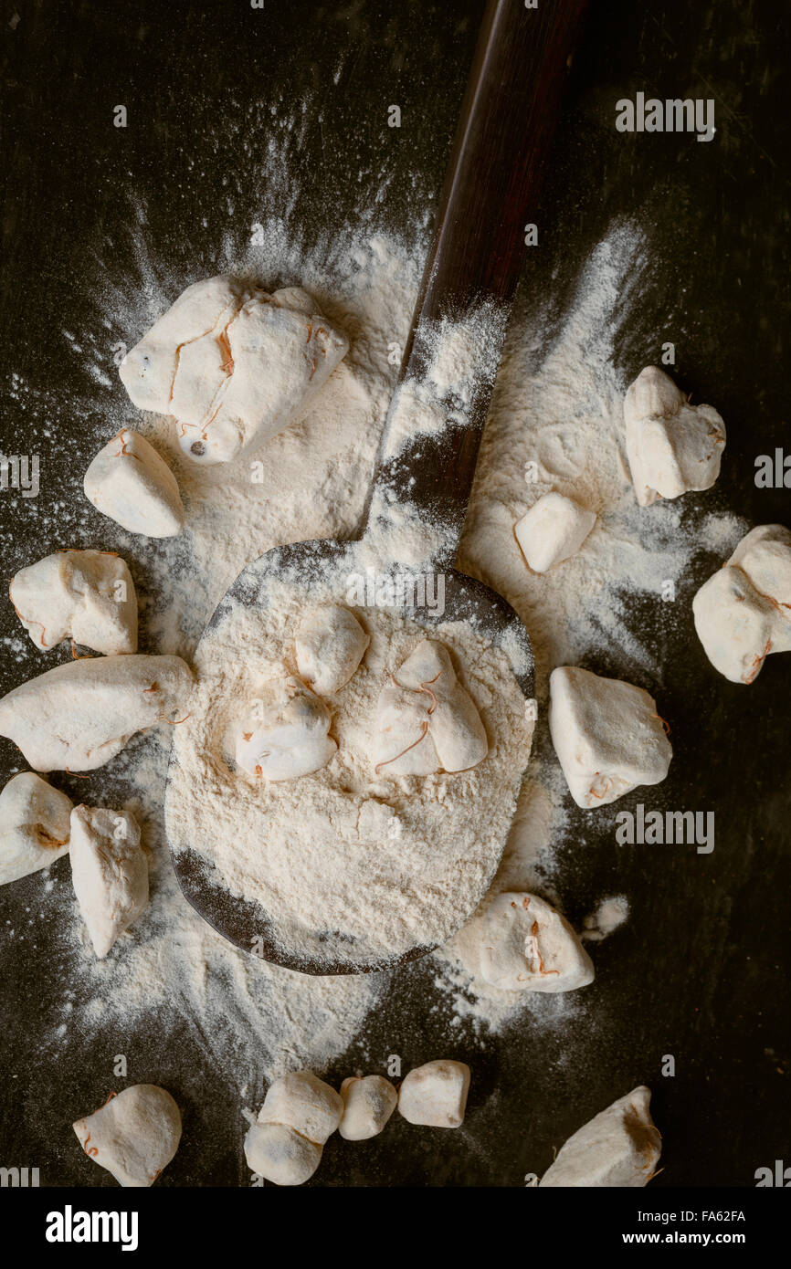 Baobab Fruit and powder, powerful superfood Stock Photo