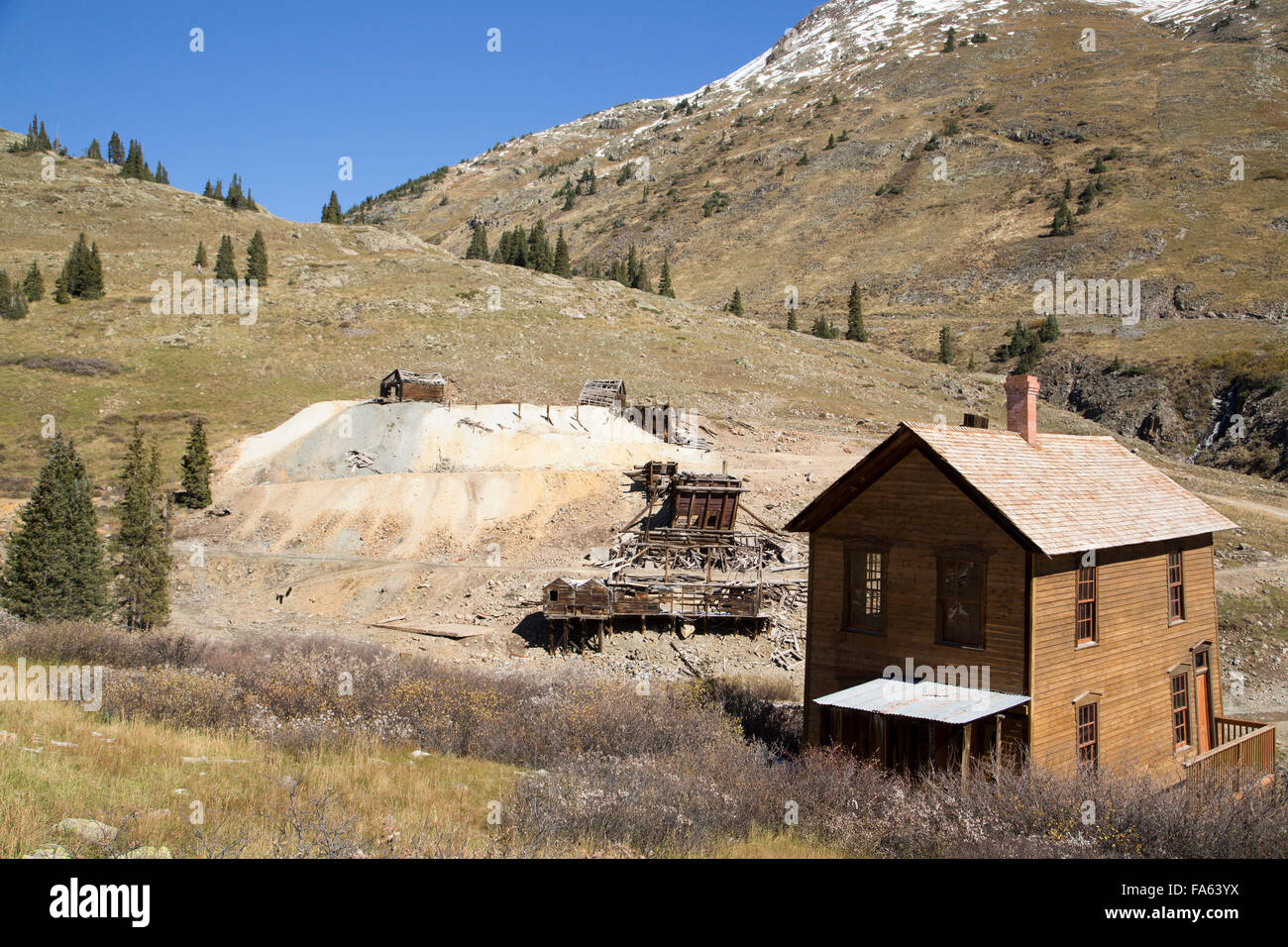 William Duncan House, Animas Forks Mine ruins, Animas Forks, Colorado, USA Stock Photo