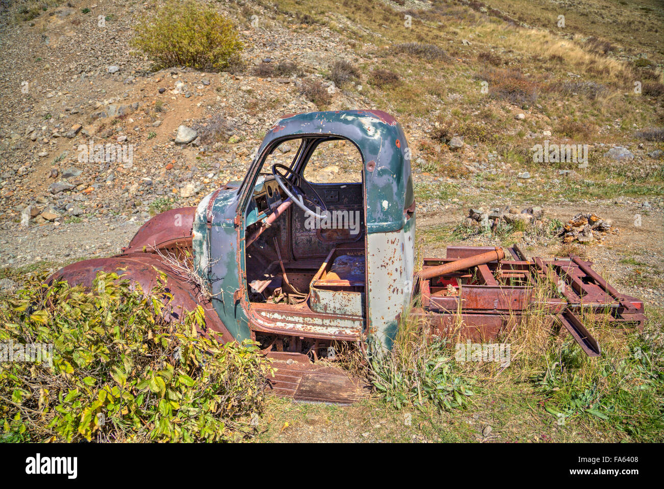 Abandoned Truck, Animas Forks Mine ruins, Animas Forks, Colorado, USA Stock Photo