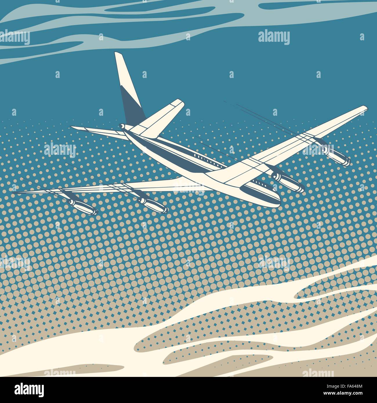 Biggest airplane in the clouds retro style Stock Vector Image & Art - Alamy