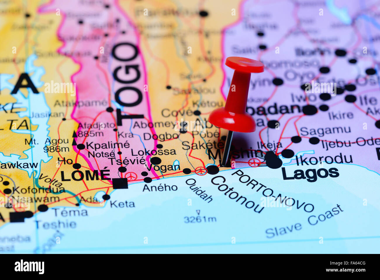 Porto Novo Pinned On A Map Of Africa Stock Photo Alamy