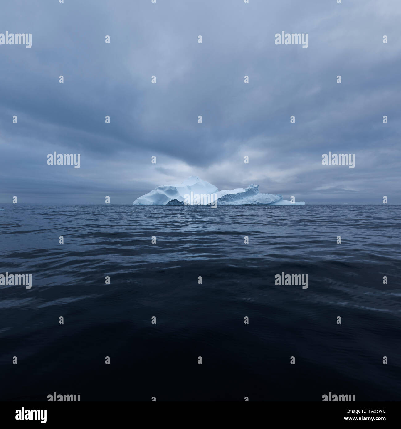 Iceberg in Denmark Straight near east coast of Greenland Stock Photo