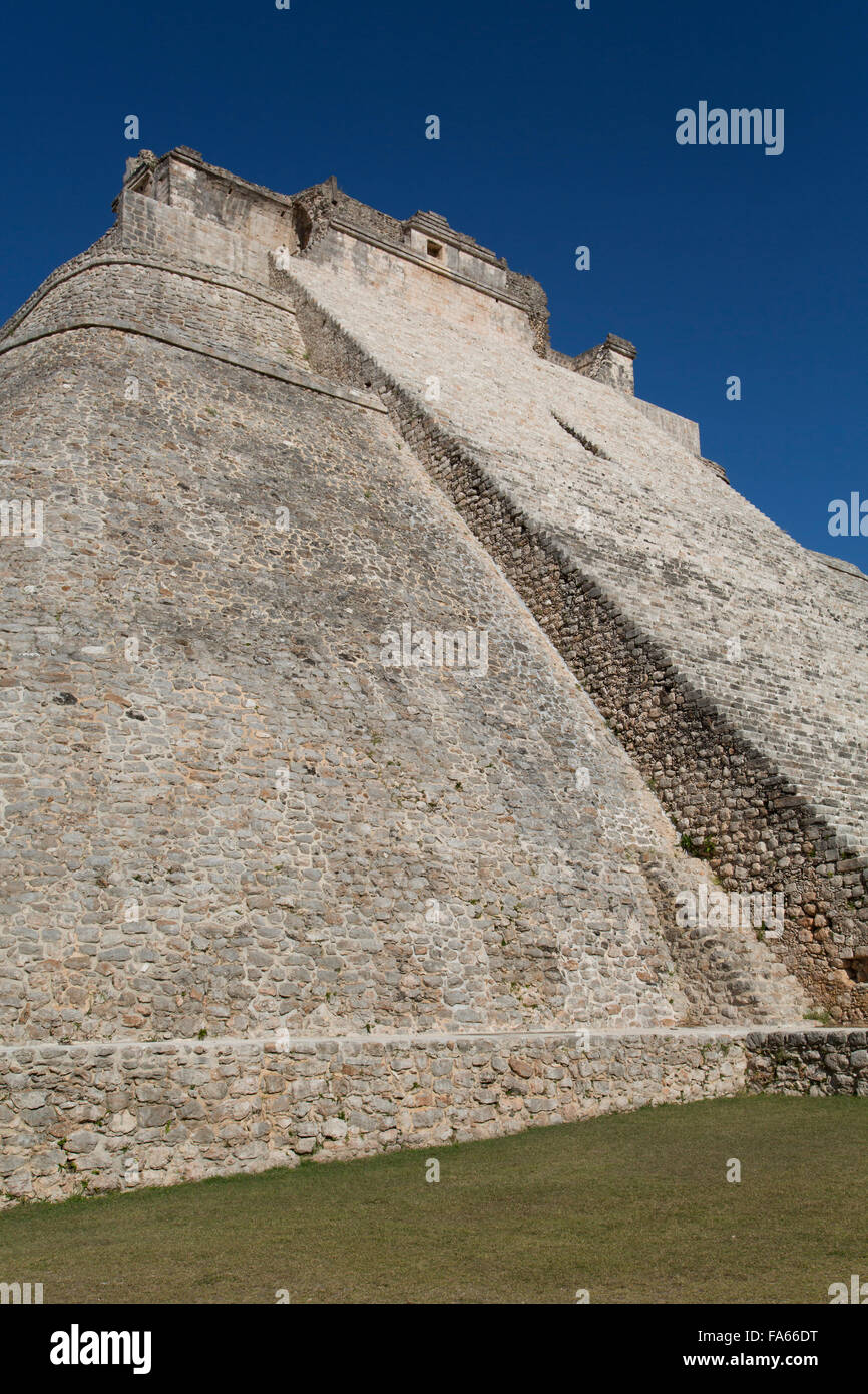 Palace of the Magician, Uxmal Mayan Archaeological Site, Yucatan, Mexico Stock Photo