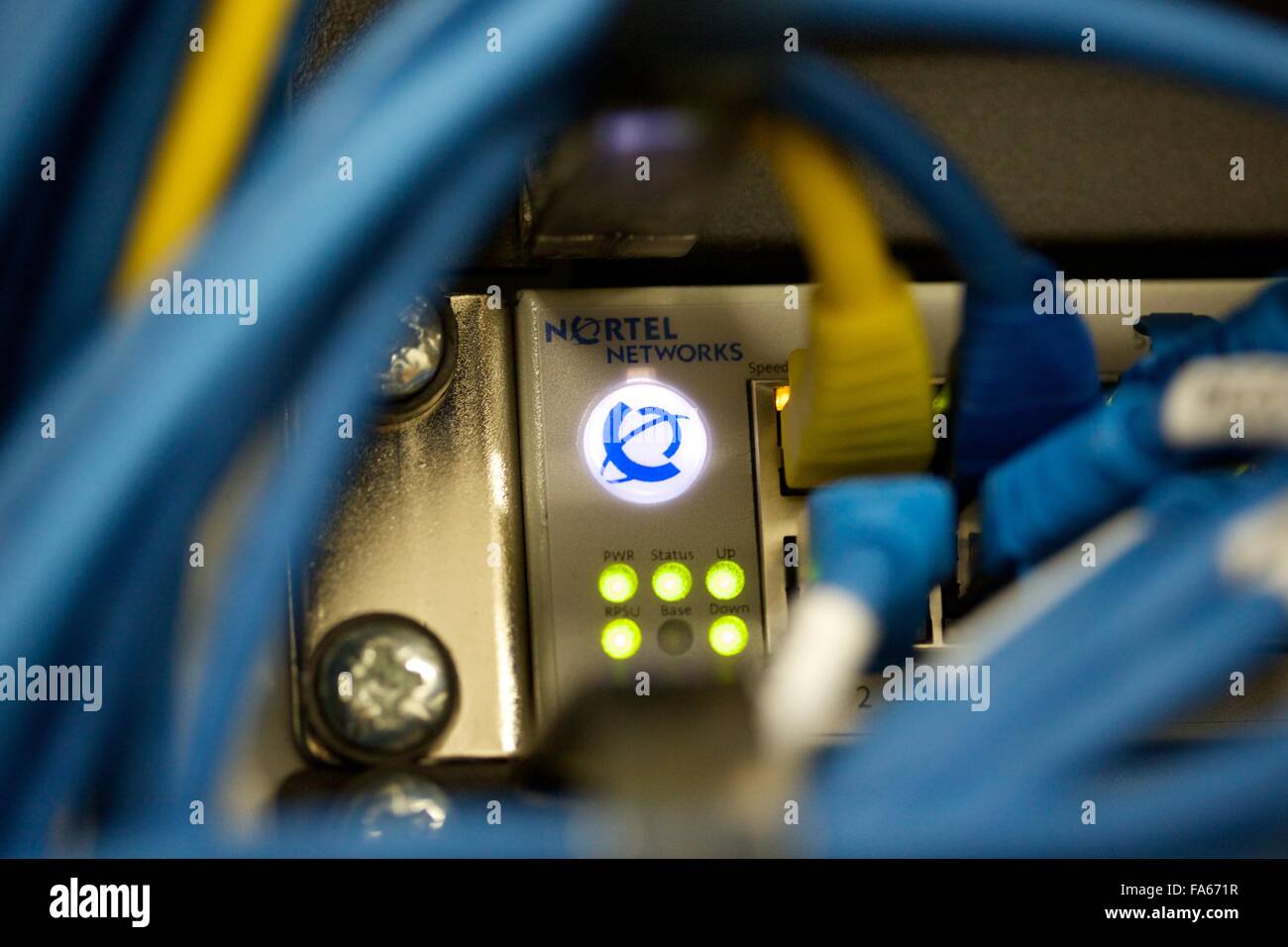 close up shot of server and cables in a server room Stock Photo - Alamy