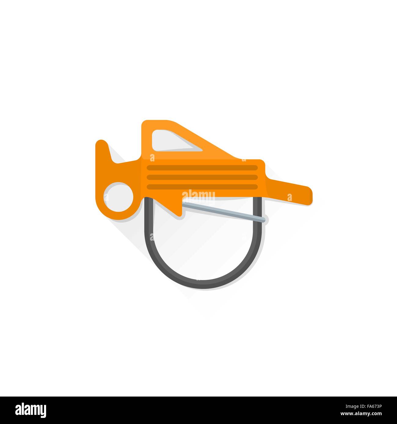 vector colored climbing belay rappel device flat design colored isolated illustration on white background with shadow Stock Vector