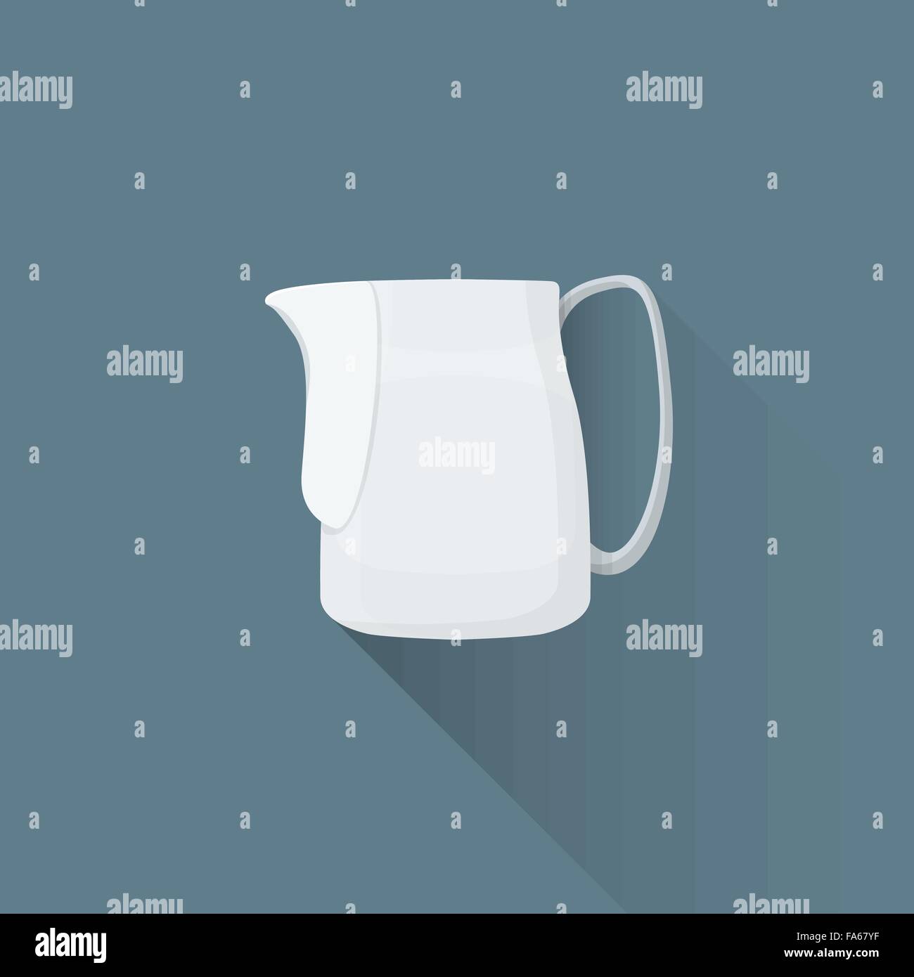 vector colored flat design metal milk pitcher with handle illustration ...