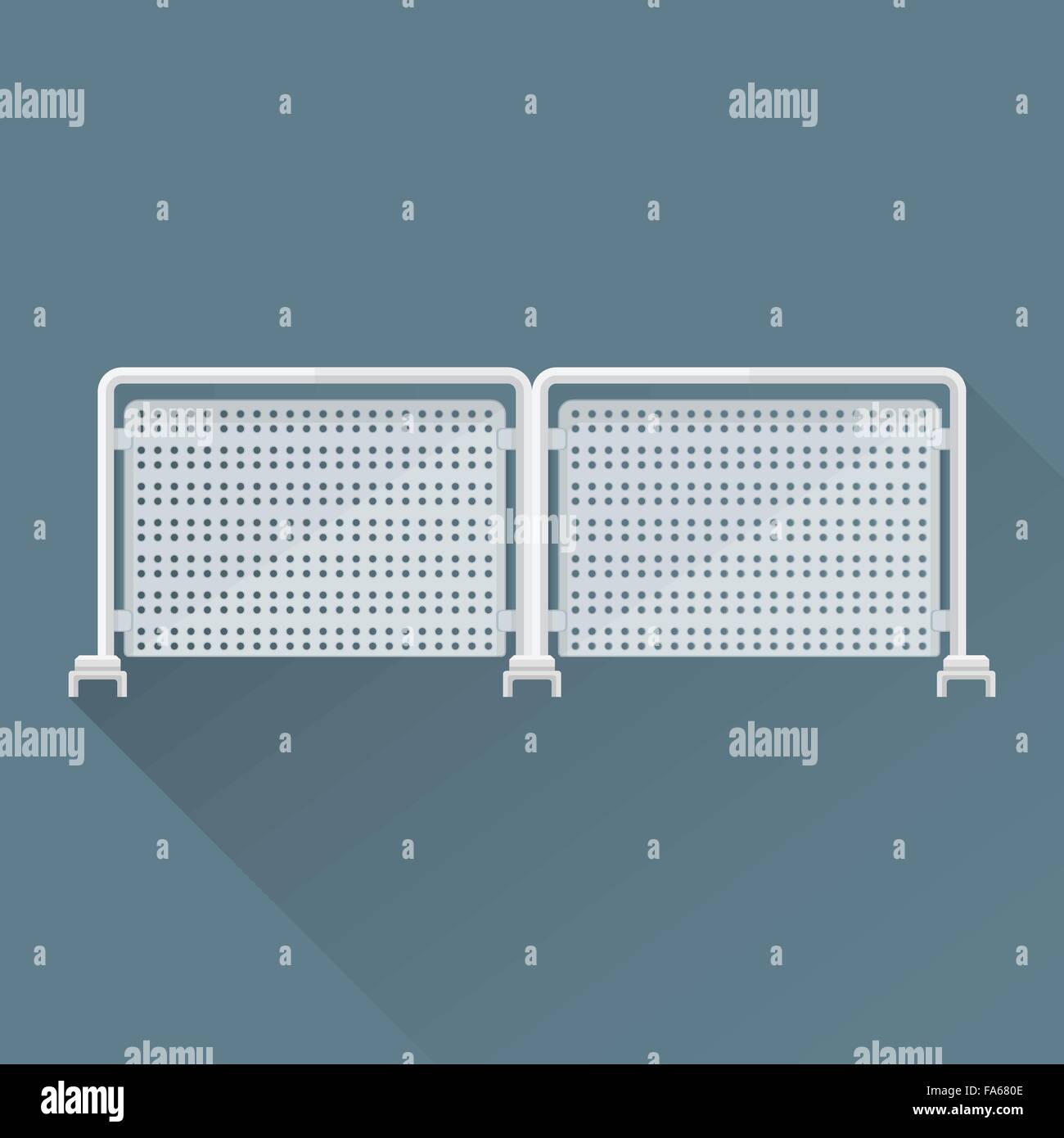 vector colored flat design metal construction folding fencing illustration isolated dark background long shadow Stock Vector