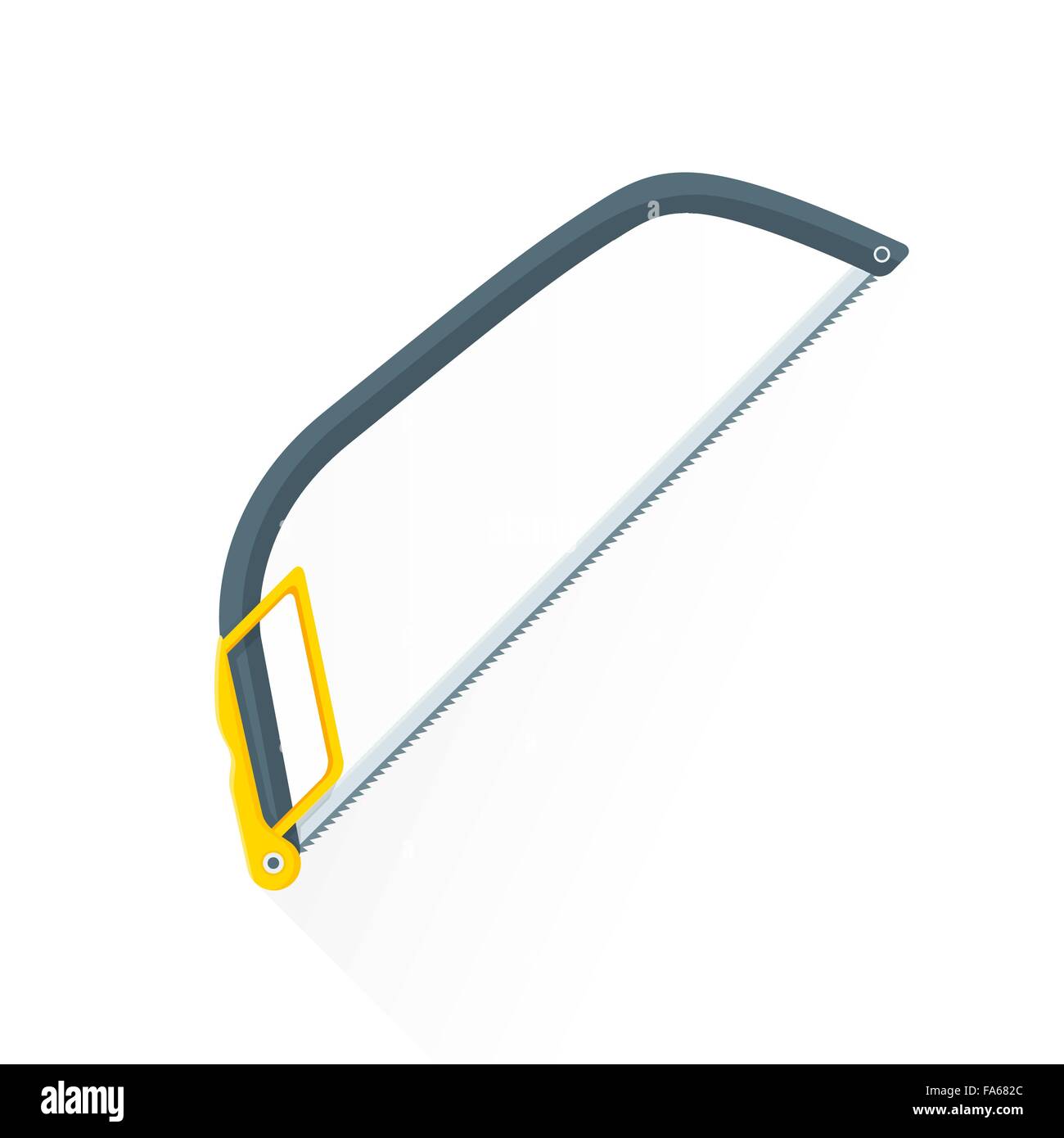 vector yellow gray color flat design house remodel construction hacksaw illustration isolated white background long shadow Stock Vector