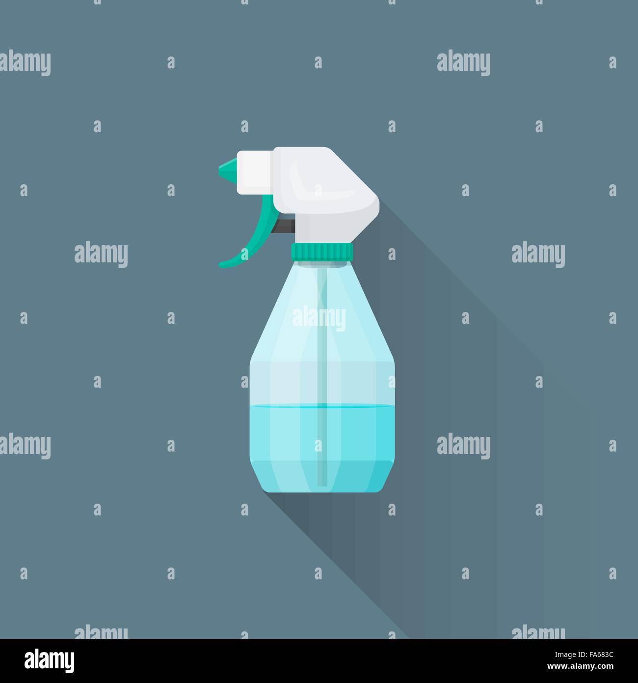vector colored flat design blue green transparency plastic spray bottle ...