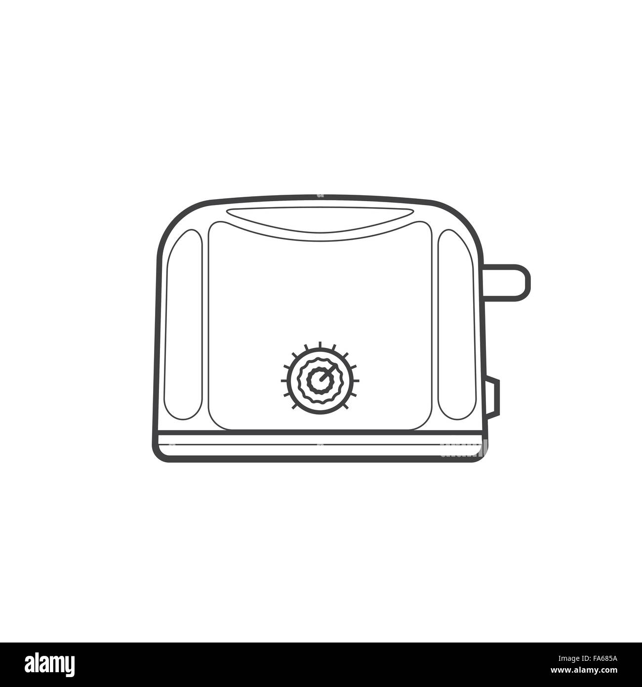 vector monochrome contour electric toaster isolated black outline
