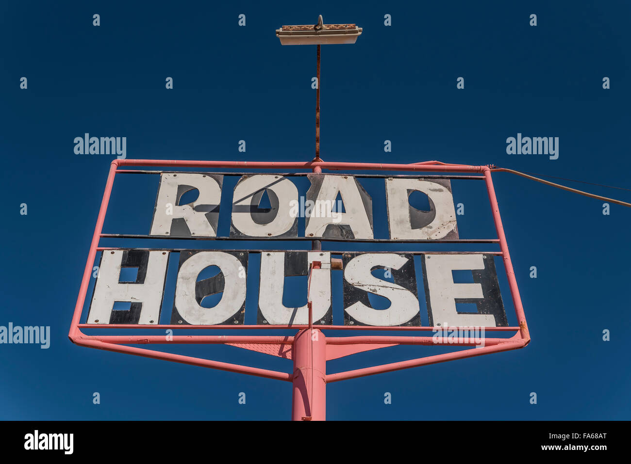 Road house sign in the Australian outback Stock Photo